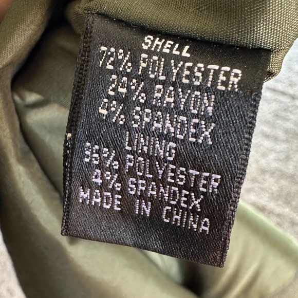 Adrianna Papell Belted Olive Asymmetrical Neck Dress - Picture 6 of 7